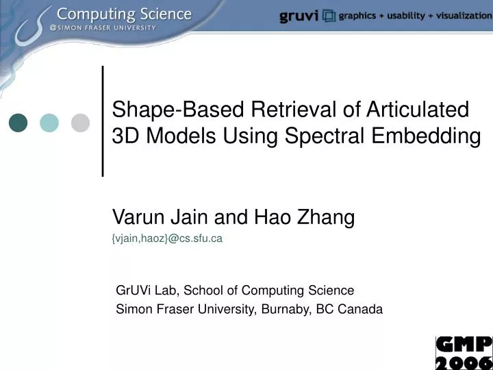 shape based retrieval of articulated 3d models using spectral embedding
