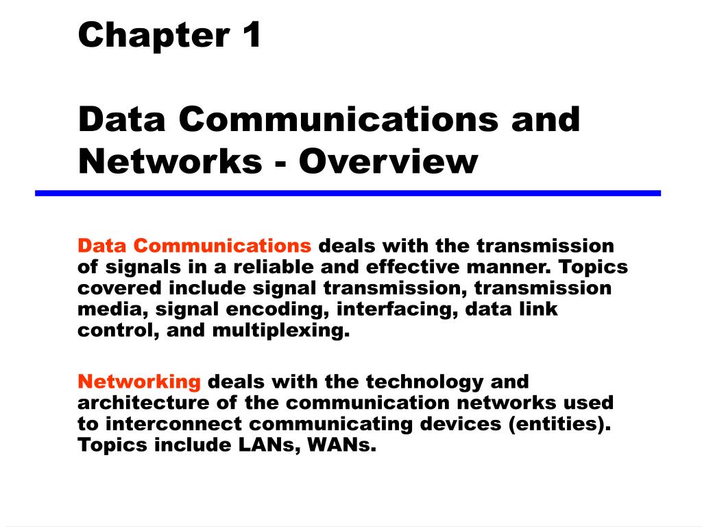 PPT - Chapter 1 Data Communications and Networks - Overview PowerPoint ...