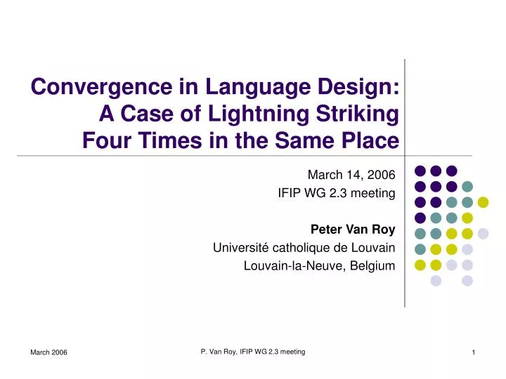 convergence in language design a case of lightning striking four times in the same place