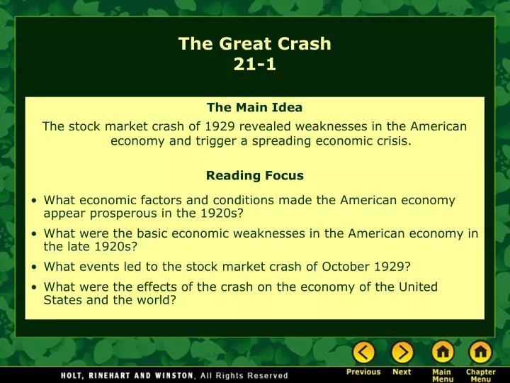 the great crash 21 1
