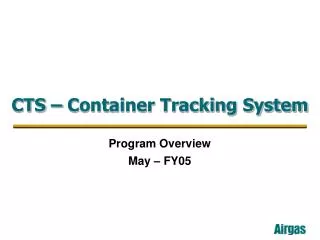 CTS – Container Tracking System