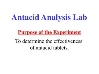 Antacid Analysis Lab