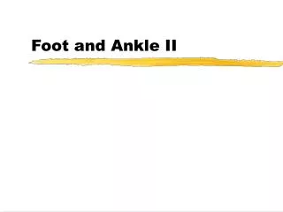 Foot and Ankle II