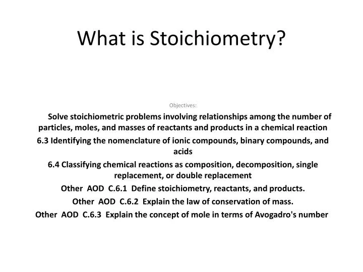 what is stoichiometry