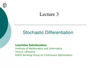 Stochastic Differentiation