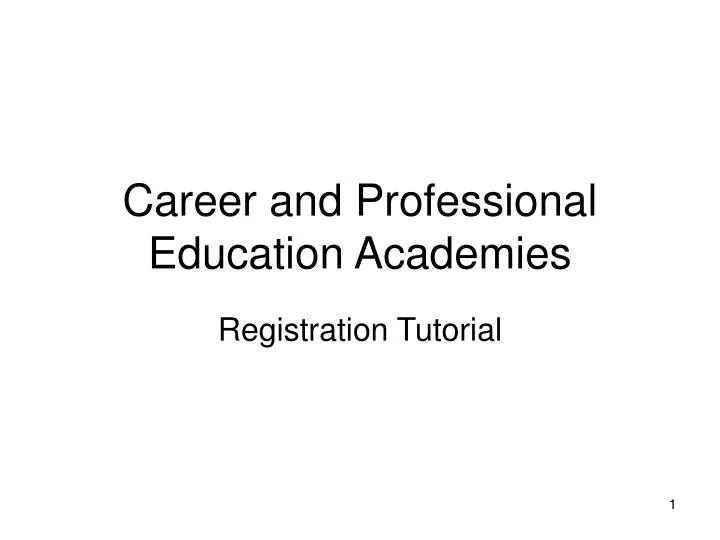 career and professional education academies