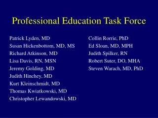 Professional Education Task Force