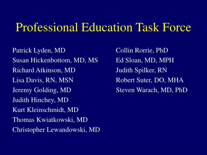 professional education task force