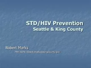 STD/HIV Prevention Seattle &amp; King County