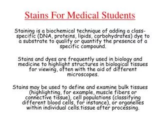 Stains For Medical Students