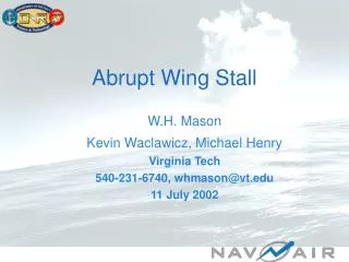 Abrupt Wing Stall