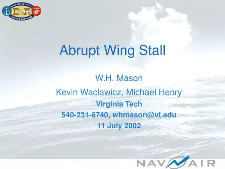 abrupt wing stall