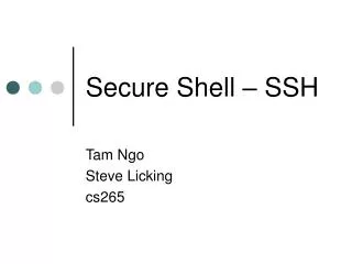 Secure Shell – SSH