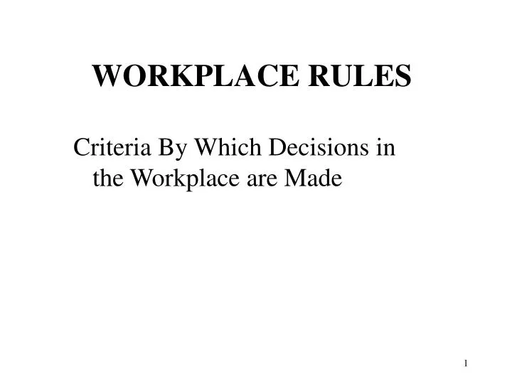 workplace rules
