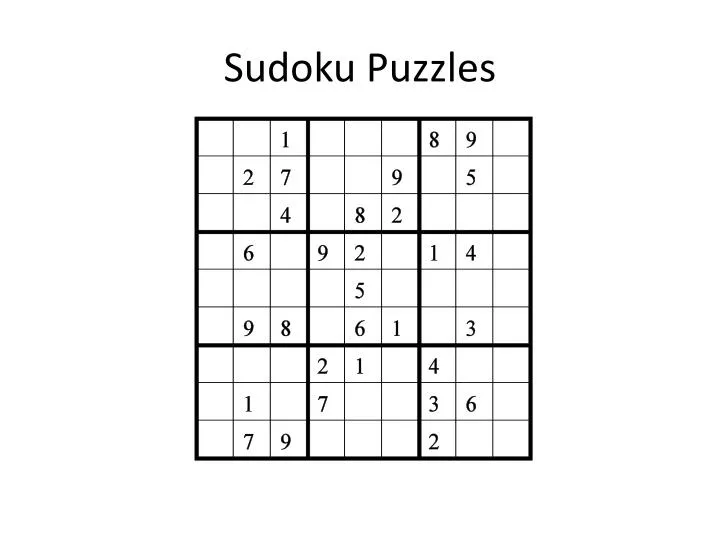sudoku puzzles