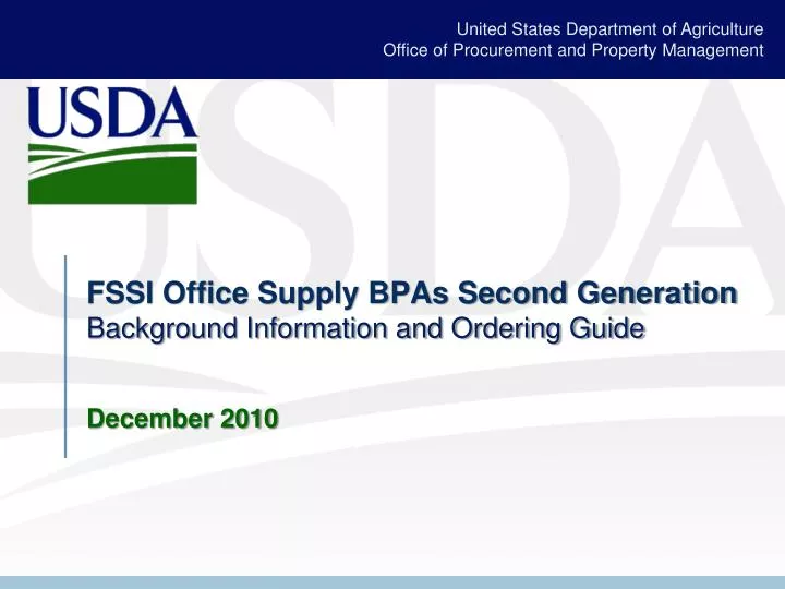 fssi office supply bpas second generation background information and ordering guide december 2010