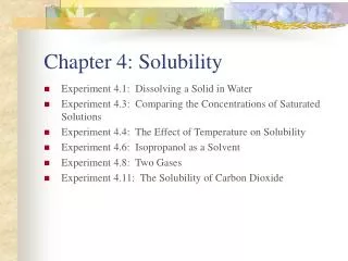 Chapter 4: Solubility