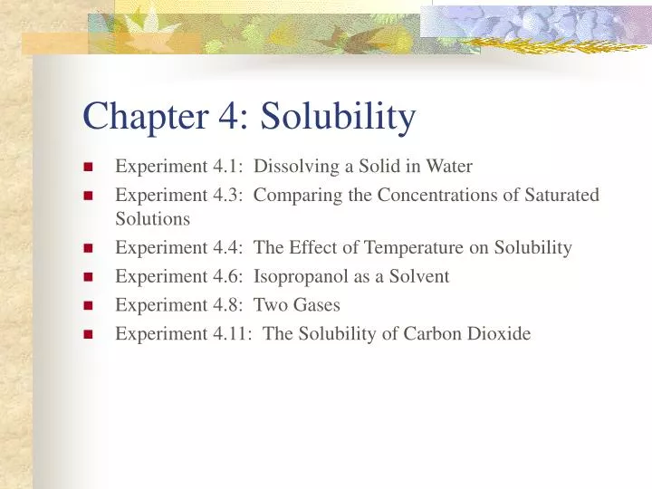 chapter 4 solubility
