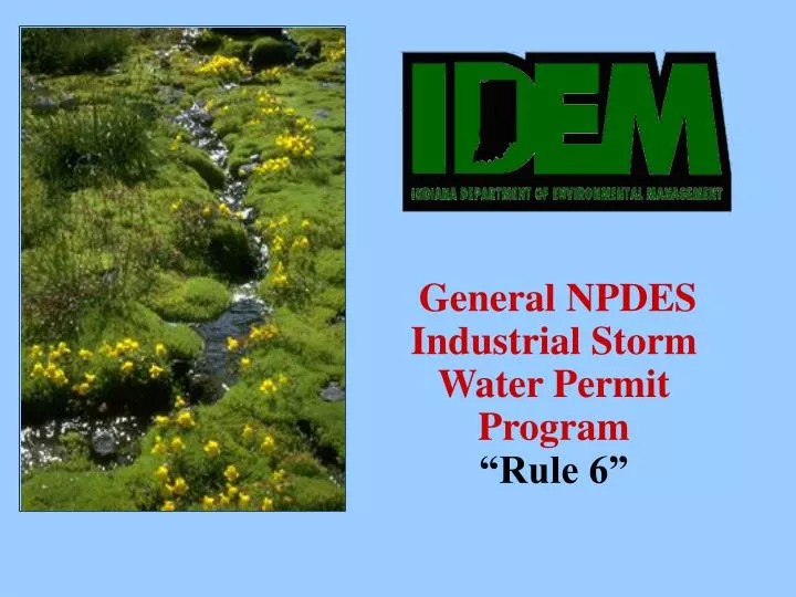 general npdes industrial storm water permit program rule 6