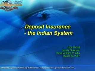 Deposit Insurance - the Indian System
