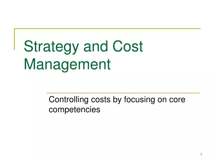 strategy and cost management