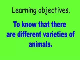 Learning objectives.