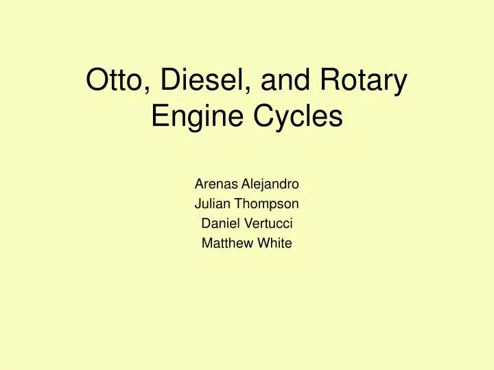 otto diesel and rotary engine cycles