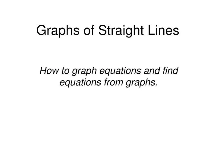 graphs of straight lines