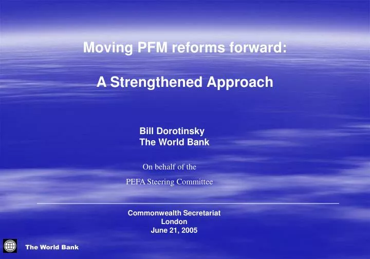 moving pfm reforms forward a strengthened approach