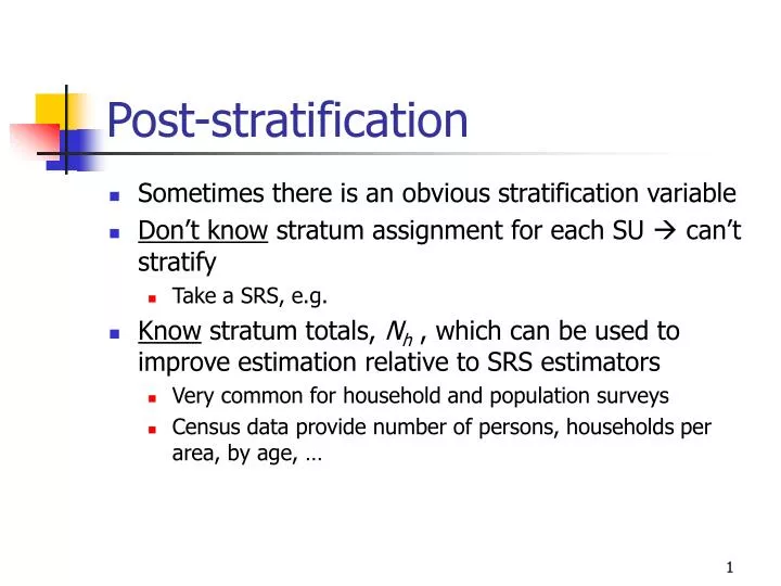 post stratification