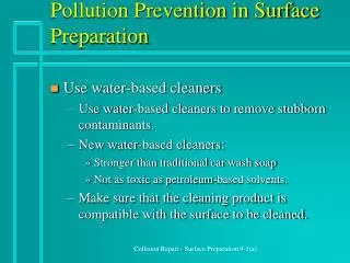 Pollution Prevention in Surface Preparation