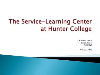 The Service-Learning Center at Hunter College