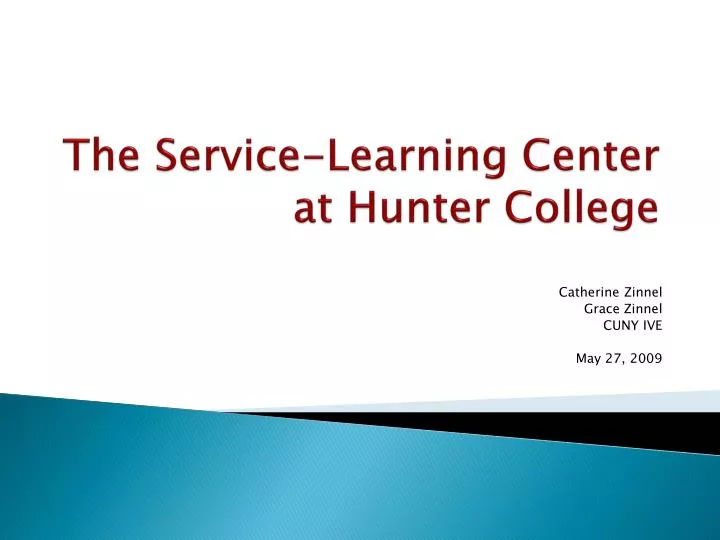 the service learning center at hunter college