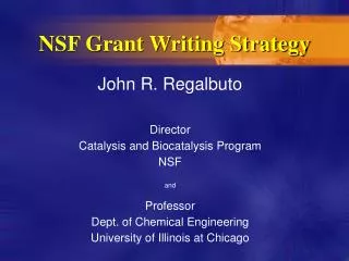 NSF Grant Writing Strategy