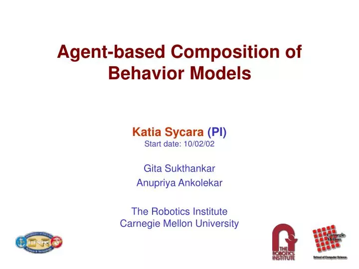 agent based composition of behavior models