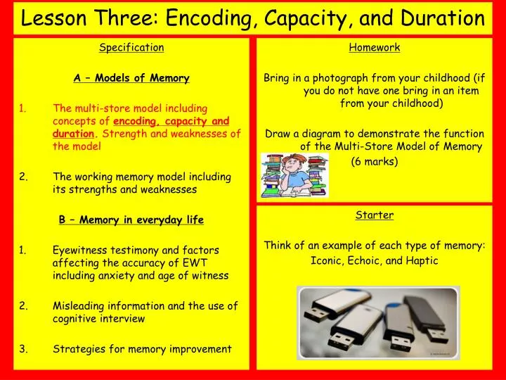 lesson three encoding capacity and duration