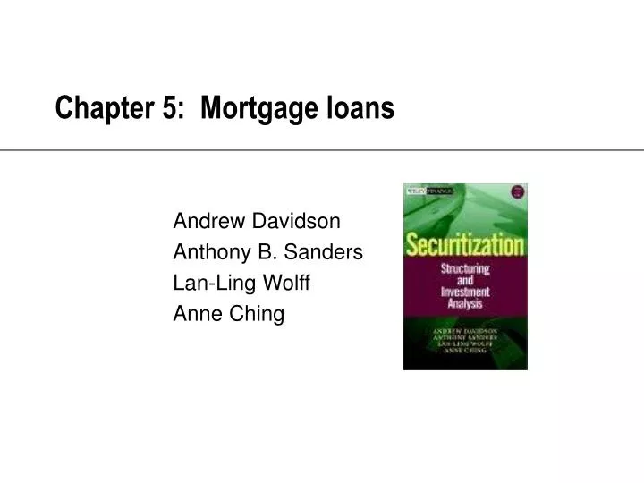 chapter 5 mortgage loans