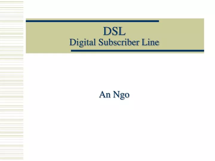 dsl digital subscriber line