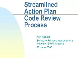 Streamlined Action Plan Code Review Process