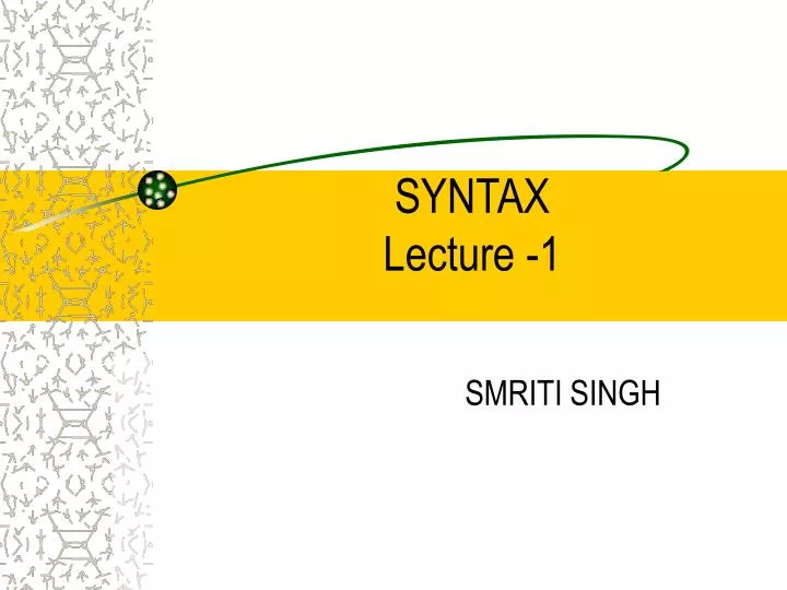 syntax lecture 1