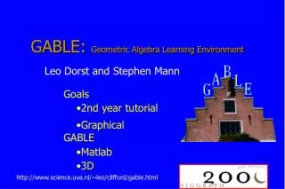 GABLE: Geometric Algebra Learning Environment