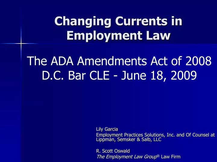 changing currents in employment law