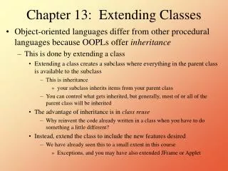 Chapter 13: Extending Classes