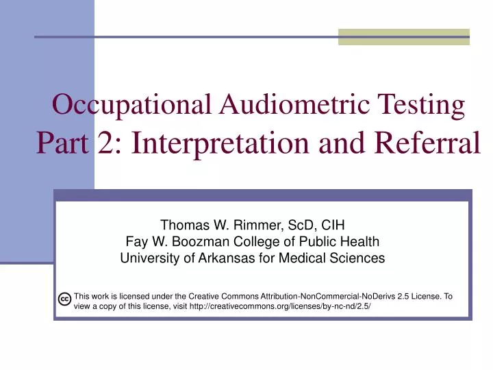 occupational audiometric testing part 2 interpretation and referral