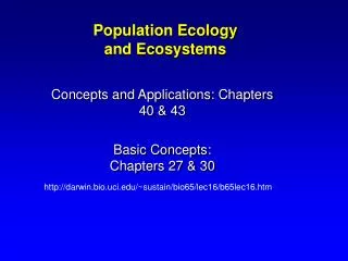 Population Ecology and Ecosystems