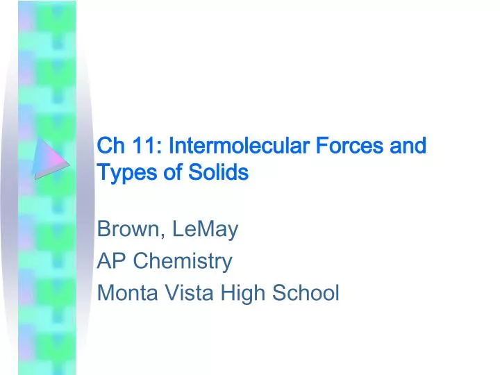 ch 11 intermolecular forces and types of solids