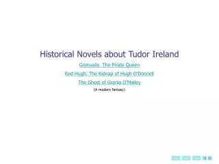 Historical Novels about Tudor Ireland Granuaile. The Pirate Queen Red Hugh. The Kidnap of Hugh O’Donnell The Ghost of Gr