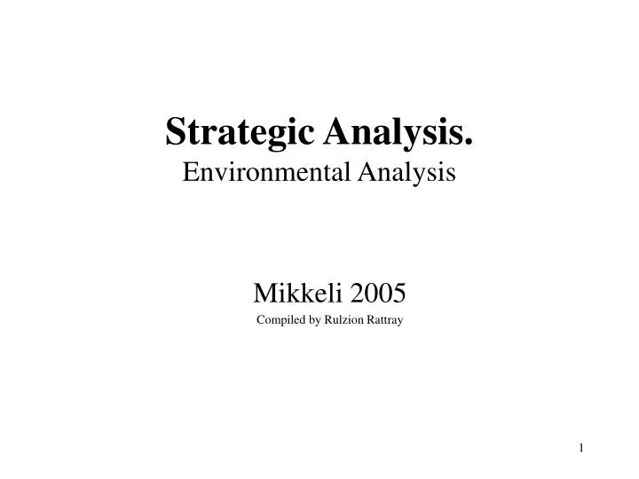 strategic analysis environmental analysis