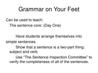 Grammar on Your Feet