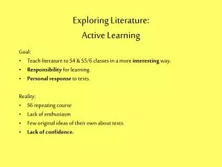 Exploring Literature: Active Learning